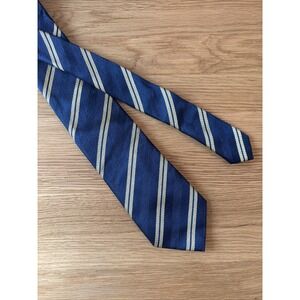 CHARLES TYRWHITT‎ Silk Tie Striped 100% Silk Necktie Blue/Yellow